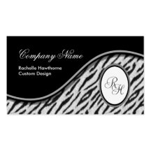Tiger Print Monogram S Business Cards ~ Bl2