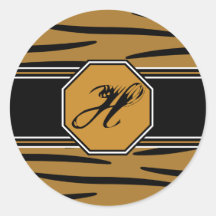 Tiger Print Monogram Stickers