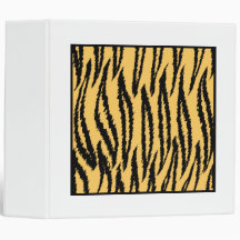 Tiger Print. Orange and Black Pattern. Vinyl Binder