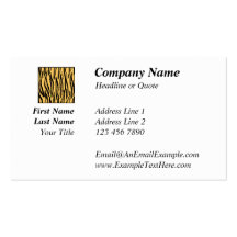 Tiger Print. Orange and Black Pattern. Business Card