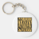 Tiger Print. Orange and Black Pattern. Keychains