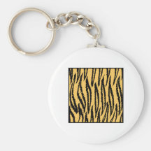 Tiger Print. Orange and Black Pattern. Keychains