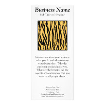 Tiger Print. Orange and Black Pattern. Rack Card Template