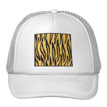 Tiger Print. Orange and Black Pattern. Trucker Hat