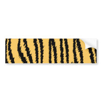 Tiger Print Pattern. Orange and Black. Bumper Stickers