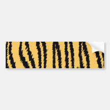 Tiger Print Pattern. Orange and Black. Bumper Stickers