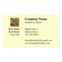 Tiger Print Pattern. Orange and Black. Business Cards