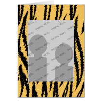 Tiger Print Pattern. Orange and Black. Card
