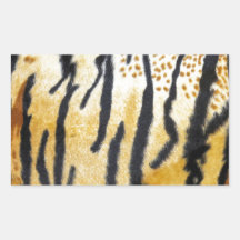 Tiger Print Rectangle Sticker