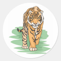 Tiger Prowl Round Stickers