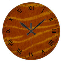Tiger Round Roman Numerals Clock