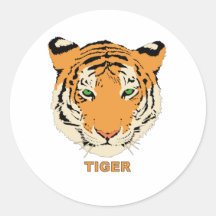 Tiger Round Sticker