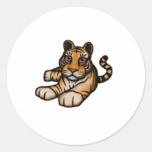 Tiger Round Sticker