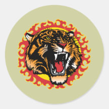 Tiger Round Sticker