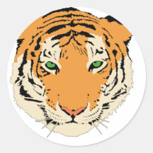 Tiger Round Stickers