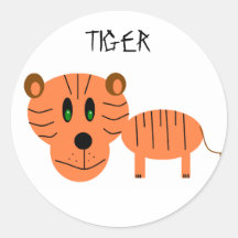 TIGER ROUND STICKERS