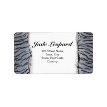 Tiger Skin in Blue Slate Personalized Address Label