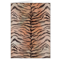 Tiger Skin Print in Tangerine Apricot Cards