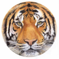 "Tiger Spot" Tiger Face Watercolor Art Cut Out