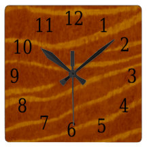 Tiger Square Clock
