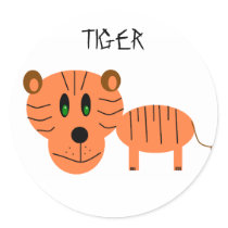 TIGER ROUND STICKERS