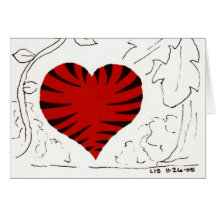 Tiger-Striped Heart (detail) card