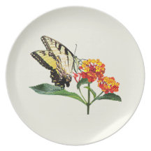Tiger Swallowtail on Lantanas Plates
