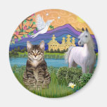 Tiger Tabby Cat  - Fantasy Land Fridge Magnet