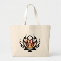 Tiger Tattoo Tote Bags