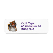 Tiger, Tiger Custom Return Address Label