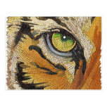 "Tiger Tiles" Tiger Face Mosaic Watercolor Post Cards