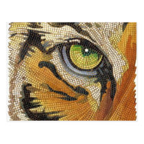 "Tiger Tiles" Tiger Face Mosaic Watercolor postcards