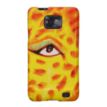 Tiger Woman abstract pastel in yellow multicolor Galaxy SII Cases