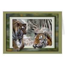 Tiger, Zebra, Giraffe, Lovers Gifts Cards