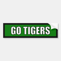 Tigers - Black Green White Bumper Sticker