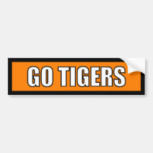 Tigers - Black Orange White Bumper Stickers