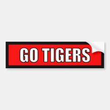 Tigers - Black Red White Sticker Bumper Sticker