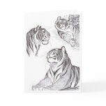 Tigers in black greeting card