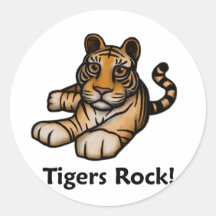 Tigers Rock! Round Stickers