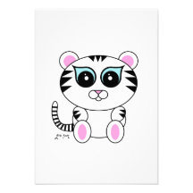 Tigre blanc cartons d'invitation