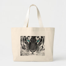 Tigre blanc noir sac en toile