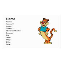 Tigre - carte de profil de mascotte d'Aqua Modèle De Carte De Visite