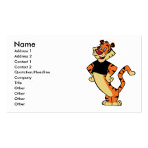 Tigre - carte noire de profil de mascotte carte de visite