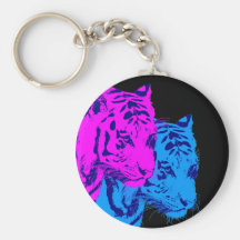 Tigres jumeaux vintages du tigre 80s de Corey Porte-clé
