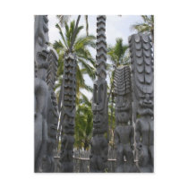 Tiki Guardians at Place of Refuge - Postcard