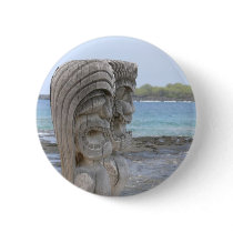 Tiki Guardians in Kona, Hawaii - Button