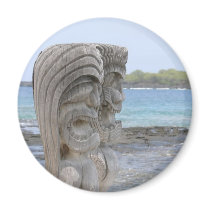 Tiki Guardians in Kona, Hawaii - Magnet