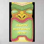 Tiki Luau Theme Birthday BBQ Banner Poster posters