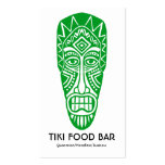 Tiki Mask - Grass Green on White Business Card Template