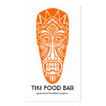 Tiki Mask - Orange on White Business Card Template